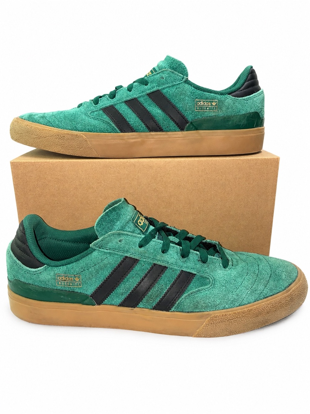 Adidas Busenitz Vulc II Green Suede Skate Shoes Men’s Size 13 Gum Sole FY0457